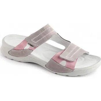 Dámská zdravotní obuv MEDISTYLE NINA LN-T19/1-5/1 pantofel šedo-růžový, růžová - 42