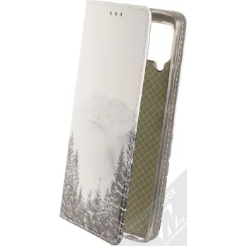 Pouzdro na mobilní telefon 1Mcz Trendy Book Hora a zasněžený les 1 flipové pouzdro pro Samsung Galaxy A42 5G bílá (white)