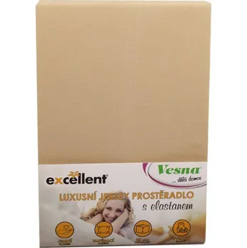 Vesna Prostěradlo JERSEY EXCELLENT s elastanem béžové 140x200