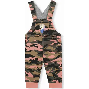 Dětské laclové tepláky - KUGO MT0503, maskáč/ růžová světlejší Barva: Růžová světlejší, Velikost: 74