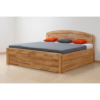 Postel BMB Postel Marika Art ostrá - masivní buk Moření: černá, Provedení: Bez roštu, Rozměr: 180 x 200 cm