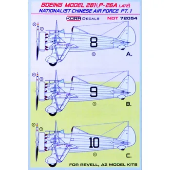 Plastikový model 1/72 Decals P-26A Late Nationalist Chinese AF Pt.1