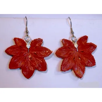 Náušnice Kožené náušnice č.5 Barva: Oranžová