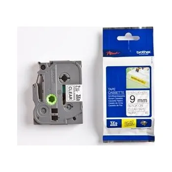 Pásek do tiskárny Brother - TZe-S121 průsvitná / černá (9mm,lamin.,extrémně adh.)