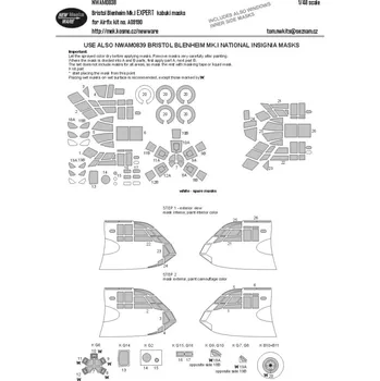 Plastikový model New Ware 1/48 Mask Bristol Blenheim Mk.I EXPERT (AIRFIX)