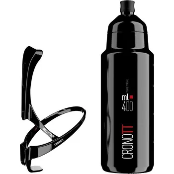 Košík na láhev Elite Crono TT Carbon + Aerobottle 400 ml (Láhev na pití a držák Elite Crono TT Carbon + Aerobottle 400 ml)