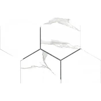 Dlažba Dlažba imitace mramoru Statuario Classic Hexagon 40,8x28,3 cm