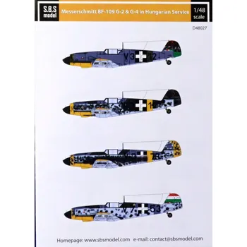Plastikový model 1/48 Decal Bf-109G-2&G-4 in Hungarian Service
