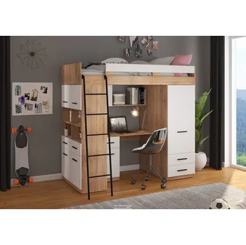 Dětská skříň Dětský pokoj, vyvýšená multifunkční postel Level Levá strana