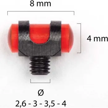 Příslušenství pro sportovní střelbu Muška na brokovnici světlovodná - červená - č.1