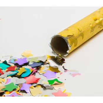 Vystřelovací konfety - barevné hvězdy 40 cm