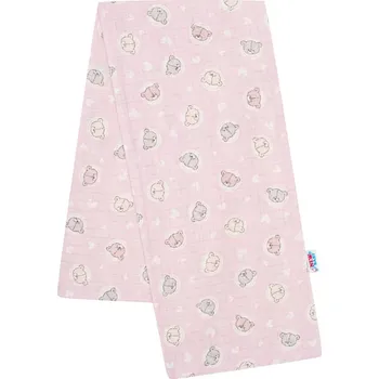 látková plena Bavlněná plena s potiskem New Baby růžová malí medvídci