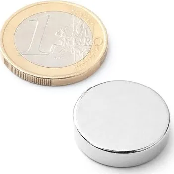 Dekorativní magnet Neodymový magnet kotouč Ø&nbsp;20&nbsp;mm, v.&nbsp;5&nbsp;mm, síla 7,1&nbsp;kg