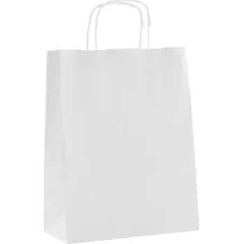 Dárková taška Papírová taška 30,5x39x17cm EKO, Bílá, hladká