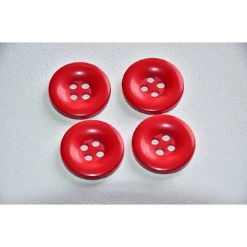 Knoflík Knoflík čtyřdírkový 25mm červená