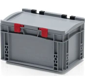 Čistič plastových dílů Plastová Euro přepravka 300x200x170 mm s víkem + doprava zdarma