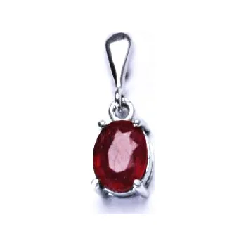 Přívěsek Stříbrný přívěsek, přírodní rubín, přívěšek ze stříbra, P 1245