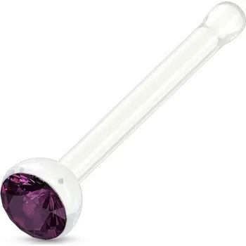 Piercing Akryátový piercing do nosu s kamínkem (fialová)