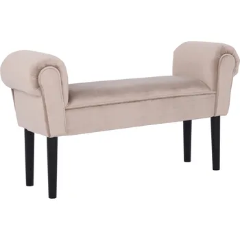 Taburet Tempo Kondela Lavice, Velvet látka, béžovosivá / černá, BURDA