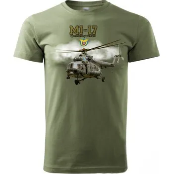Pánské tričko STRIKER Tričko Vrtulník MI-17 Barva: Olivová, Velikost: M