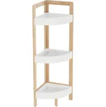 Max-i Rohový regál, bílá/přírodní bambus, FONG