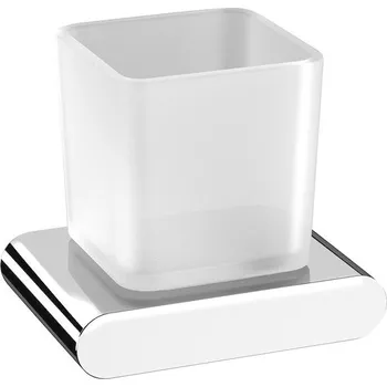 Držák na kartáček Sapho FLORI sklenka, mléčné sklo, chrom (RF004)