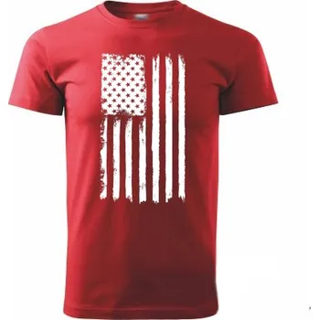 Pánské tričko STRIKER Tričko vlajka USA Barva: Červená, Velikost: S
