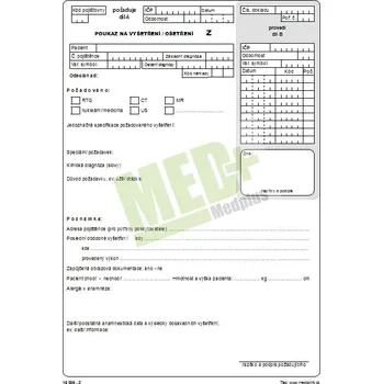 Poukaz na vyšetření – ošetření Z A4 nelep. 80, 100 ks v balení