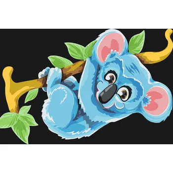 Malování podle čísel - Modrá koala Velikost: 40x60cm, Rámování: Pouze srolované plátno