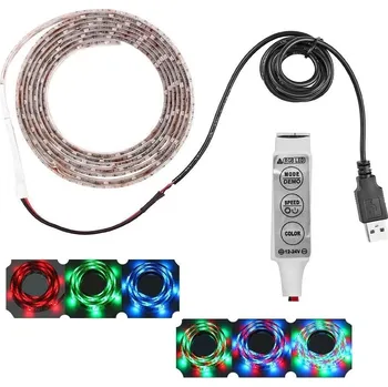 LED osvětlení Lighting USB0323 LED pásek RGB DC5V USB 3keys 3m/180diod IP20 (LED pásek RGB 3 metry s USB)