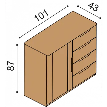 Komoda Komoda JELÍNEK FLABO 2DZ4 Dub, Olše