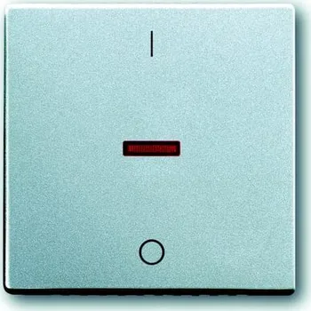 vypínač ABB FUTURE Ovladač 2CKA001751A2954 spínače jednoduchý, s potiskem I/0, s červeným průzorem, hliníková stříbrná, 1788-83 2CKA001751A2954