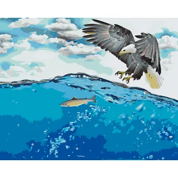 Malování podle čísel - Orel na lovu Velikost: 40x50cm, Rámování: Pouze srolované plátno