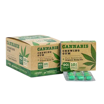 Žvýkačka Euphoria Cannabis Full Spectrum Organic Hemp Oil 10 mg 9 ks
