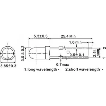 Dioda LED 3mm. rudá/zelená KINGBRIGHT ELECTRONIC L-937EGW