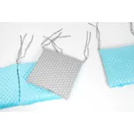 Polštářkový mantinel do postýlky - minky - modrý - šedé hvězdy