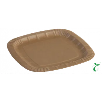 Jednorázové nádobí Tácky | Čtvercové | 23,5 cm | Kompostovatelné | Z celuózy Balení: 100 Ks