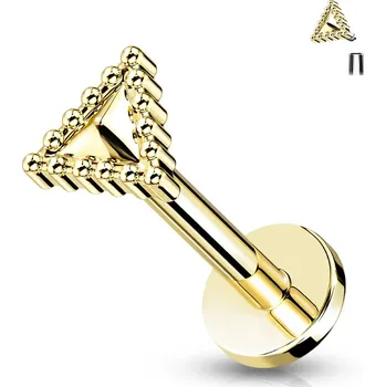 Piercing Šperky4U Labreta / cartilage piercing - trojúhelník - LB0037GD-1208