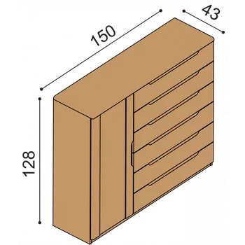 Komoda Komoda JELÍNEK FLABO 3DZ6 Dub Rustik, olej natur