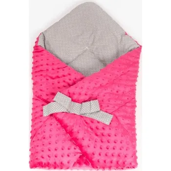 Zavinovačka Zavinovačka s mašlí - minky - růžová - šedý puntík