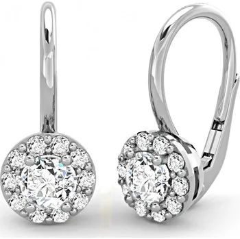 Náušnice Dívčí náušnice z bílého zlata - kolečka s čirými zirkony