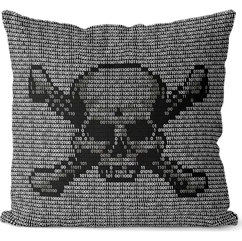 Dekorativní polštářek Polštářek Code skull (Velikost: 40 x 40 cm)
