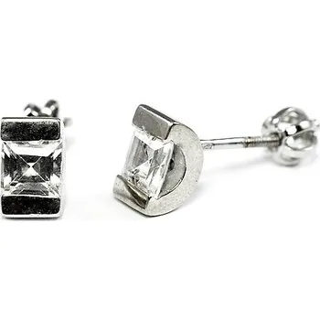 Náušnice Zlaté náušnice s kamenem z bílého zlata