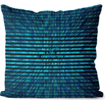 Dekorativní polštářek Polštářek V kyberprostoru (Velikost: 40 x 40 cm)