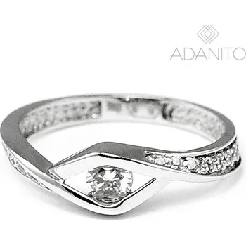 Prsten Zlatý prsten se zirkony z bílého zlata