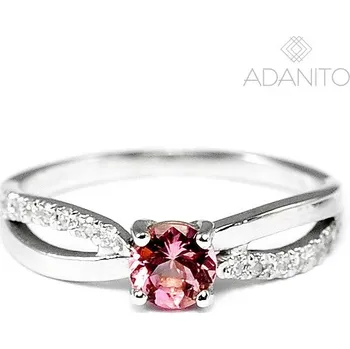 Prsten Zlatý briliantový prsten z bílého zlata růžový turmalín