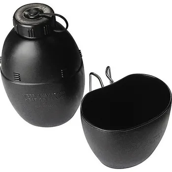 KOMBAT UK Polní láhev britská čutora s pitítkem plast černá Velká Británie Kombat®