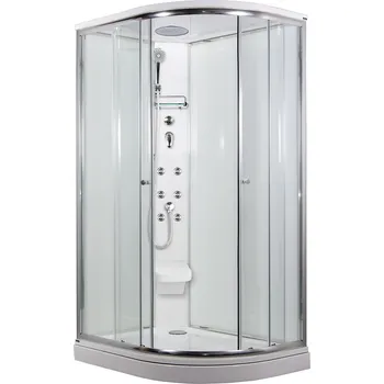 ARTTEC SIRIUS 120 x 90 cm - Masážní sprchový box model 5 chinchilla sklo levá vanička 5 let záruka + stěrka na sklo zdarma