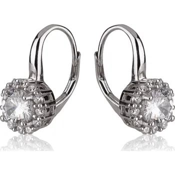 Náušnice Stříbrné náušnice s čirými zirkony a klasickým patentem - Meucci SE232
