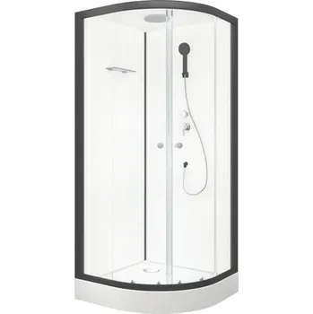 Čtvrtkruhový sprchový box Aurlane Black Zen 90x90 cm CAB177N